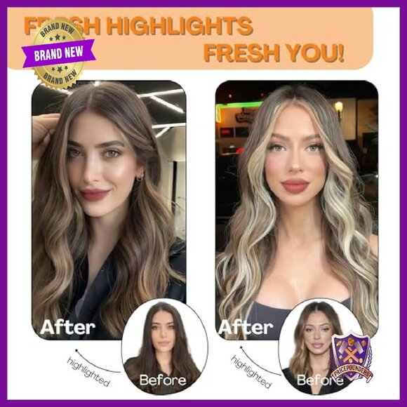 Real Human Hair Clip-In Extensions 14 Inch 6pc Set for Women